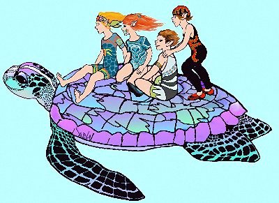 Elves On Back Of Turtle